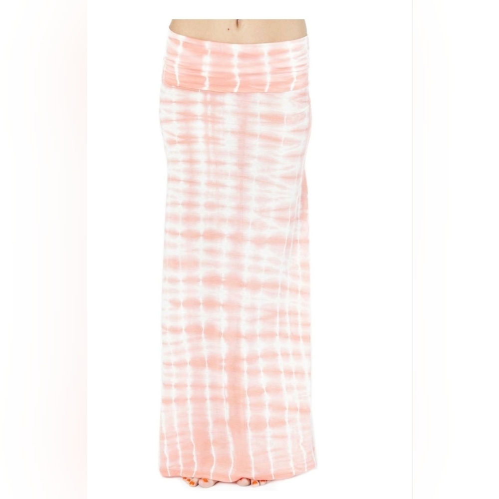 Billabong Coral and White Tie-Dye Pencil Skirt